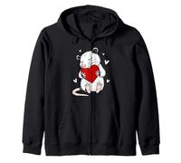 Cute Opossum Holding Heart Valentine Love Graphic Sudadera con Capucha