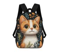 Cute Orange And White Cat Mochila Escolar Mochila De Día Mochila De Negocios Mochila Impermeable Para Libros Para Niños/Niñas/Adolescentes 17inch