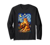 Cute Orange Cat Playing Guitar Art Guitarist Music Camping Manga Larga