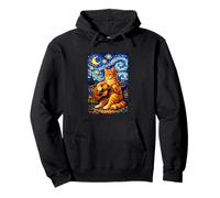 Cute Orange Cat Playing Guitar Art Guitarist Music Camping Sudadera con Capucha