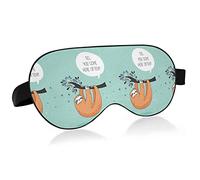 Cute Orange Sloth On A Branch Against Turquoise Eye Masks Cover Blocks Light Sleep Mask Shade Cover Blindfold Relaxing Eyeshade Cover con correa ajustable para la cabeza para hombres, mujeres y niños