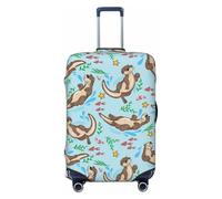 Cute Otters - Fundas de equipaje de viaje - Fundas elásticas para maletas protectoras para equipaje de 18 a 32 pulgadas, Negro -, CH