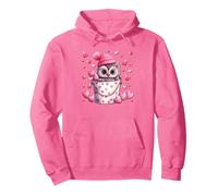 Cute Owl Baby In Valentines Basket Pink Heart Pattern Sudadera con Capucha