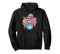 Cute Owl Graphic For Women and Girls Colorful Spring Flower Sudadera con Capucha