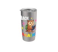 Cute Owl Student Teacher Back Again to School Bienvenido Vaso térmico de acero inoxidable de doble pared
