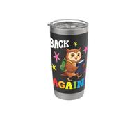 Cute Owl Student Teacher Back Again to School Bienvenido Vaso térmico de acero inoxidable de doble pared