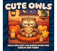Cute Owls Coloring Book: Bold and Easy Coloring Book for Adults and Teens | Cute and Comfy Owls & Animal Friends for Relaxation, Stress Relief, and Simple Fun