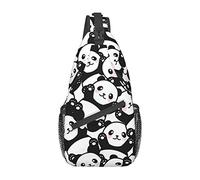 Cute Panda Animal Beautiful Vintage Pink Flower Crossbody Bag, Hombres y Mujeres Sling Chest Cross Body Bag, Utilizado para el Ocio y los Viajes