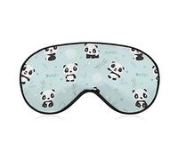 Cute Panda Bamboo Pattern Sleep Masks Eye Cover Blackout con correa elástica ajustable Night Blindfold para Mujeres Hombres Yoga Travel Nap