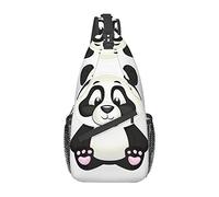 Cute Panda Camouflage Pattern Crossbody Bag Men's Chest Cross Body Bag, Ligero, para Senderismo y Viajes