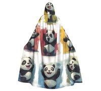 Cute-Panda-Dance - Capa con capucha de bruja para adultos, disfraz de Halloween