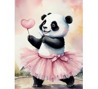 Cute Panda Design Composition Notebook: 8.5 x 11 Inches, 150 Pages, College Ruled: Adorable Pink Tutu Ballerina, Perfect for School, Work, Note-taking or Journaling