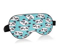 Cute Panda Faces Sleep Mask Lightweight Soft Breathable Eye Mask with Adjustable Strap Blackout Eye Mask for Women Men for Travel Night Sleeping