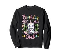 Cute Panda Floral Girls Birthday Party Sudadera