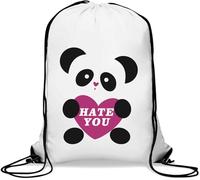 Cute Panda Hate You Funny Cynic Slogan - Saco de gimnasio con cordón, color blanco, White, Talla única