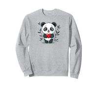 Cute Panda Love Hearts Animal Black and White Sudadera