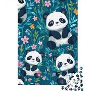 Cute Panda Pattern Kids Room Decor Puzzles Imposible,desafío for Adults Juego Educativo 1000 Piezas Obra De Arte De Juego De para Adultos, Regalos A Partir De 14 Años 70x50cm/1000pcs