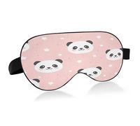 Cute Panda Pattern Sleep Mask Lightweight Soft Breathable Eye Mask with Adjustable Strap Blackout Eye Mask for Women Men for Travel Night Sleeping