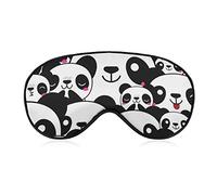 Cute Panda Pattern Sleep Masks Eye Cover Blackout con correa elástica ajustable Night Blindfold para Mujeres Hombres Yoga Travel Nap