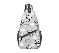 Cute Panda Pattern Sling Bag Senderismo Mochila Crossbody Hombro Mochila Travel Chest Pack para Hombres Mujeres