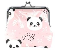 Cute Panda Pink - cartera de piel para mujer, con hebilla para cambio de dinero, Lindo panda rosa., UNITALLA, Classic, Lindo panda rosa., UNITALLA, Classic