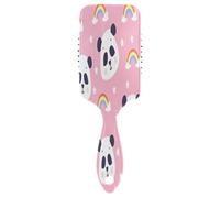 Cute Panda Rainbow Pink Air Cushion - Peine de masaje, cepillo para desenredar el cabello, peine para mujer