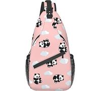Cute Panda Sling Backpack, Casual Crossbody Backpack Sling Bag Chest Daypack para Hombres Mujeres Deporte Senderismo Gimnasio