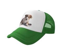 Cute Papa Dog - Gorra de béisbol de malla estampada negra, gorra de camionero transpirable, adecuada para pesca y senderismo, Verde, One Size-Large