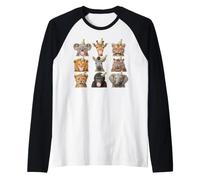 Cute Party Animals Birthday Wildlife Zoo Birthday Boys Kids Camiseta Manga Raglan