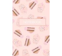 Cute Pastel Bubble Tea & Sandwich Sticker Notebook - Lined Journal, Softcover, A5 Size, Pink Aesthetic, Perfect for School, Work, or Journaling