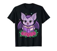 Cute Pastel Goth Bat Reading Book Camiseta