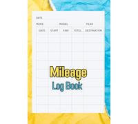 Cute Pastel Mileage Log Book: Adorable Blue & Yellow Design | Track Mileage, Gas, Trips, and Vehicle Maintenance | 6" x 9", 120 Pages