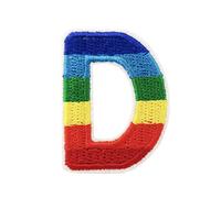 Cute-Patch Parche bordado para planchar con letras del alfabeto inglés, bandera de arco iris, LGBT, para gay y lesbianas, (D)
