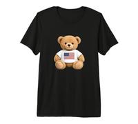 Cute Patriotic Teddy Bear American Flag Ilustration Graphic Camiseta Premium