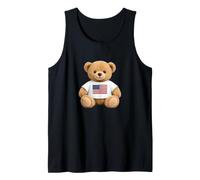 Cute Patriotic Teddy Bear American Flag Ilustration Graphic Camiseta sin Mangas