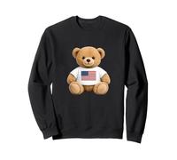Cute Patriotic Teddy Bear American Flag Ilustration Graphic Sudadera