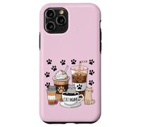 Cute Paw Feline Life Better With Cats & Coffee Tea Cat Mum Carcasa para iPhone 11 Pro