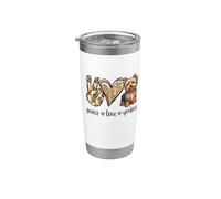 Cute Peace Love Yorkies Lover Vaso térmico de acero inoxidable de doble pared