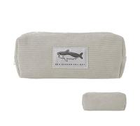 Cute Pencil Bag - Corduroy Stationery Pouch, Soft Pencil Case, Multipurpose Pencil Pouch, Portable Animal Pen Pouch for Travel, Work, School, Light Gray, Consulte la descripción, Consulte la