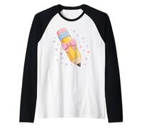 Cute Pencil Crayon First Day of School Camiseta Manga Raglan