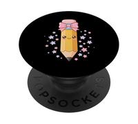 Cute Pencil Crayon First Day of School PopSockets PopGrip Adhesivo