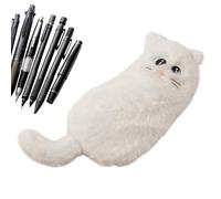 Cute Pencil Plush Organizer - Aesthetic Plush Crayon Holder ¦ Cat Pencil Case for Teen Girls Boys Classroom, Pen Pouch with Inner Compartments, Crayon Pouch, Soft Pencils Case for Art Supplies Kit