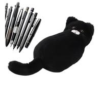 Cute Pencil Plush Organizer - Aesthetic Plush Crayon Holder | Cat Pencil Case for Teen Girls Boys Classroom, Pen Pouch with Inner Compartments, Crayon Pouch, Soft Pencils Case for Art Supplies Kit