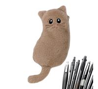 Cute Pencil Plush Organizer - Aesthetic Plush Crayon Holder, Cat Pencil Case for Teen Girls Boys Classroom, Pen Pouch with Inner Compartments, Crayon Pouch, Soft Pencils Case for Art Supplies Kit