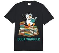 Cute Penguin Book Waddler Reading Books Comfort Colors Adult Heavyweight T-Shirt