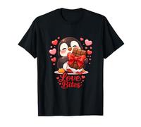 Cute Penguin Chocolate Valentine Love Bites Hearts Camiseta