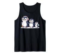 Cute Penguin Family Walking Winter Cartoon Camiseta sin Mangas