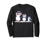Cute Penguin Family Walking Winter Cartoon Manga Larga
