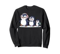 Cute Penguin Family Walking Winter Cartoon Sudadera