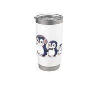 Cute Penguin Family Walking Winter Cartoon Vaso térmico de acero inoxidable de doble pared